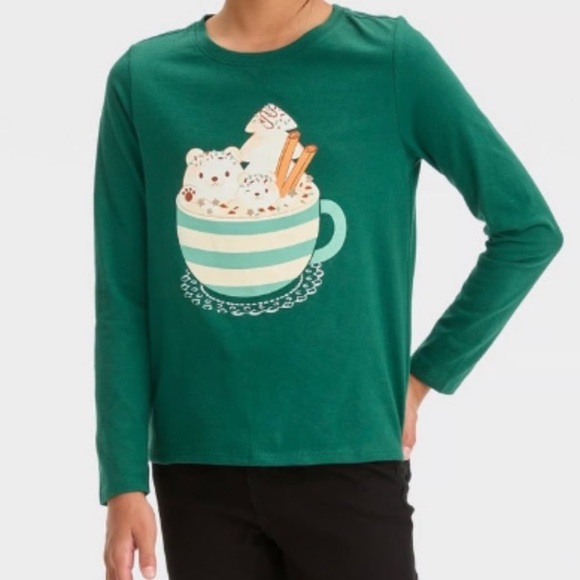 Cat & Jack Kids Green Long Sleeve Shirt - Picture 1 of 4